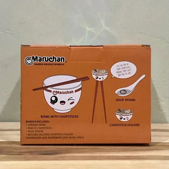 Maruchan Ramen Noodle Bundle With Ceramic Noodle Dish Chopsticks And Spoon - Picture 14 of 14